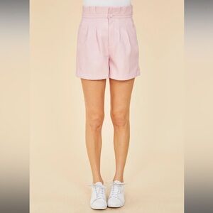 NWT - DOLCE CABO Vegan Leather Pleated Waist Short - Orchid - Size S